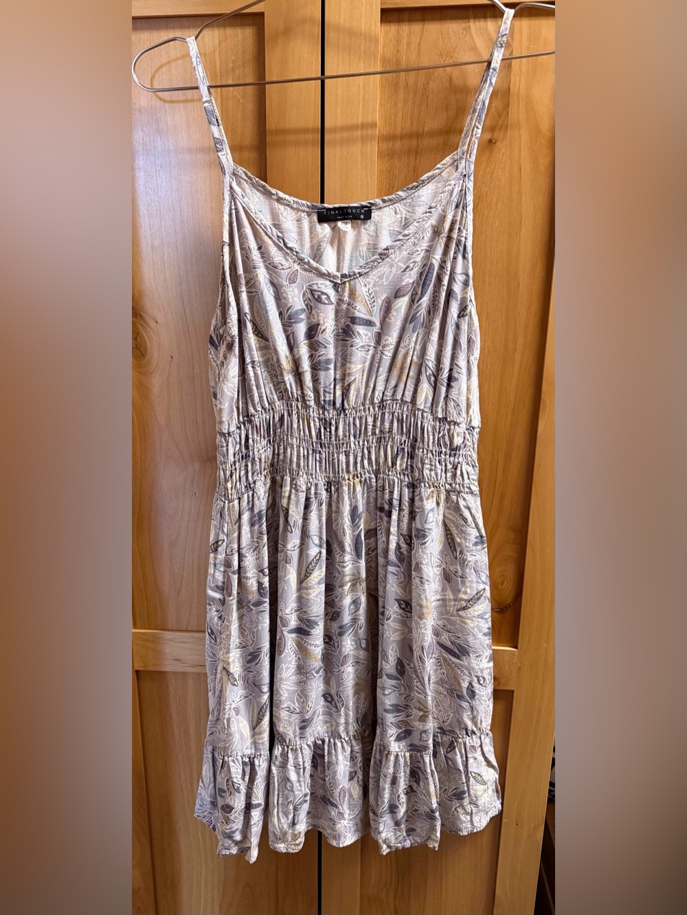 Women’s Leaf-Print Smocked Waist Sundress